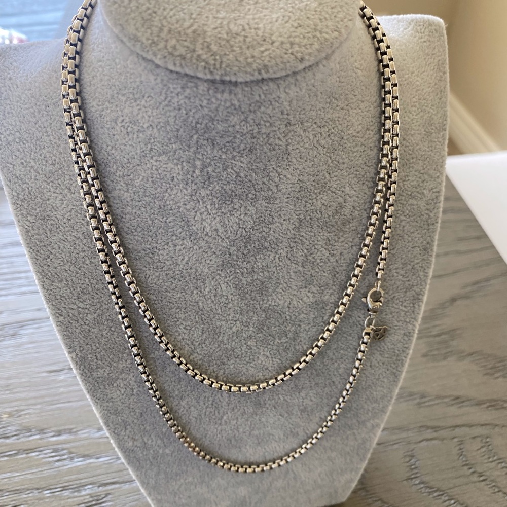 💯 DAVID YURMAN BOX CHAIN NECKLACE 3.6mm 36” long